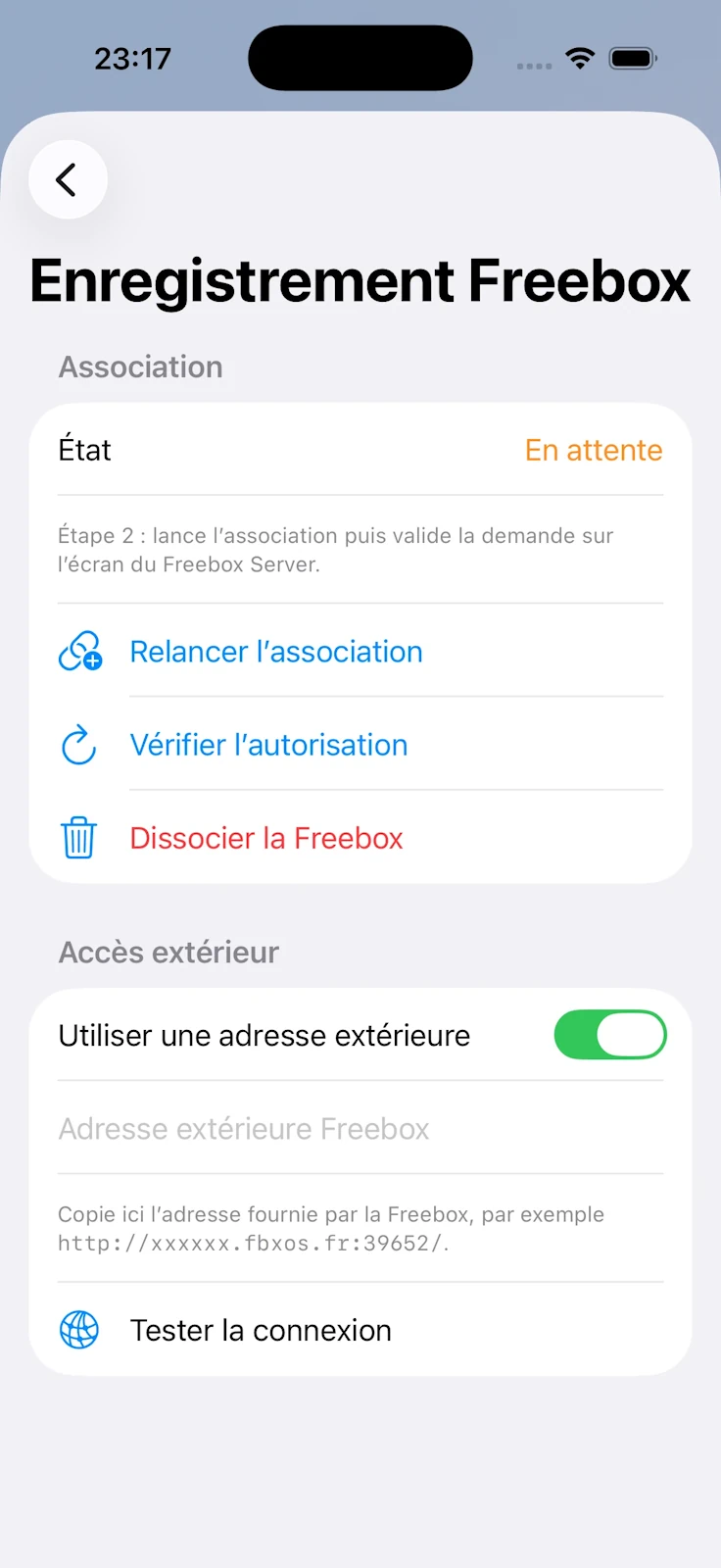 Étape 5 du tutoriel Freebox